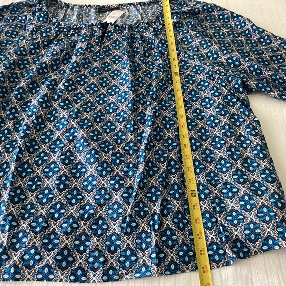 Lane Bryant NWT Boho Peasant Blouse Balloon sleeves SZ 24 Blue Paisley Hippie - Picture 11 of 11